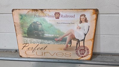 Lot 525 - PENNSYLVANIA RAILROAD SIGN 17" X 12"