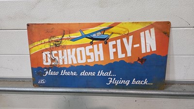 Lot 497 - OSHKOS FLY-IN SIGN 24" X 11"