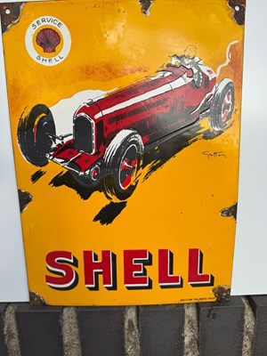Lot 19 - SHELL MOTORING ENAMEL SIGN 11" x 16"