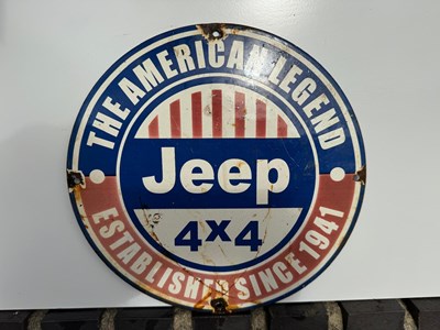 Lot 191 - JEEP 4X4 ENAMEL SIGN 12" DIA