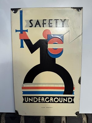 Lot 265 - SAFETY UNDERGROUND ENAMEL SIGN 10" X 16"