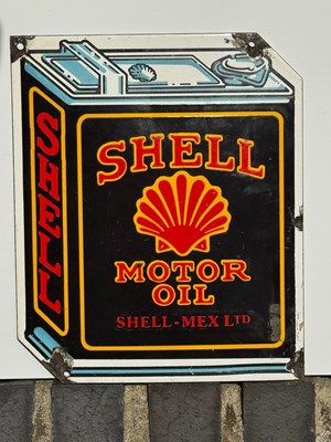 Lot 293 - SHELL MOTOR OIL ENAMEL SIGN 10" X 12"