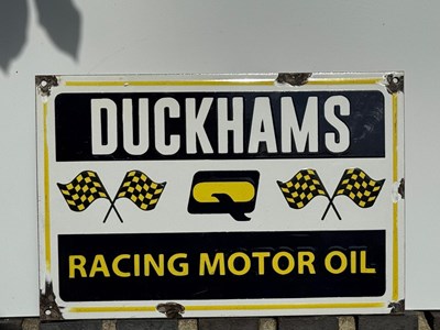 Lot 313 - DUCKHAMS RACING MOTOR OIL 10" X 15"
