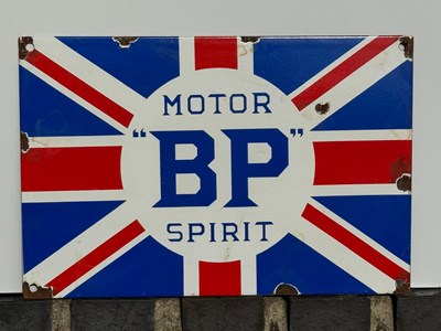 Lot 319 - BP MOTOR SPIRIT ENAMEL SIGN 8" X 11.5"