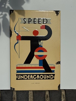 Lot 339 - SPEED UNDERGROUND ENAMEL SIGN 10" X 16"