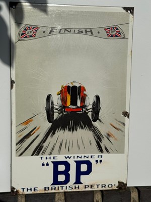 Lot 349 - THE WINNER BP ENAMEL SIGN 10" X 15.5"