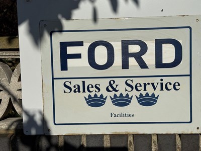Lot 367 - FORD SALES & SERVICE ENAMEL SIGN 16" X 22"