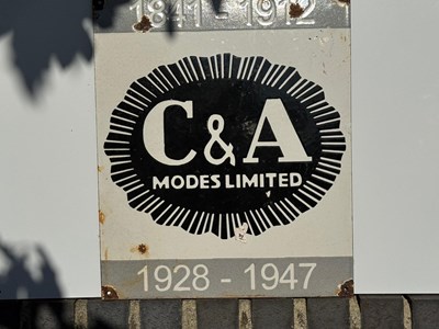 Lot 383 - C & A MODES LIMITED ENAMEL SIGN 16" X 18"