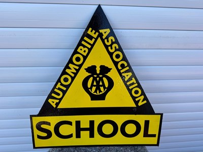Lot 481 - PAINTED AA SCHOOL SIGN 20.5" X 21.5"