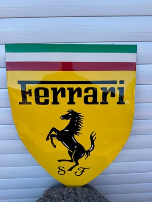 Lot 545 - PAINTED FERRARI SHIELD SIGN 18" X 24.5"