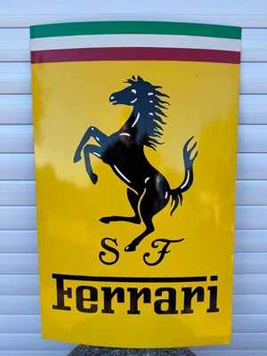 Lot 553 - PAINTED FERRARI SIGN 21" X 33"
