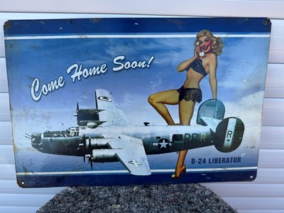 Lot 581 - COME HOME SOON REPRO SIGN 11.5" X 17.5"