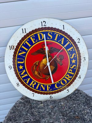 Lot 665 - U.S.A MARINE CORPS CLOCK 14" DIA