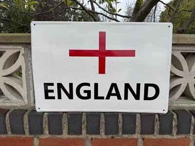 Lot 715 - PAINTED ENGLAND SIGN 15.5" X 23.5"
