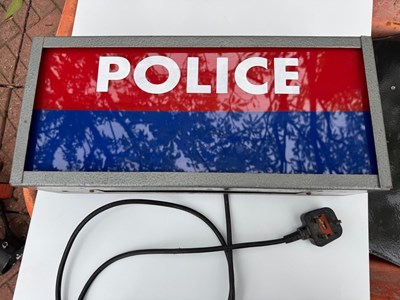 Lot 743 - POLICE LIGHT UP SIGN 7.5" X 17"