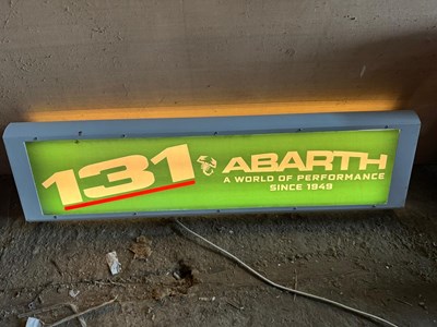 Lot 751 - 131 ABARTH LIGHT UP SIGN 13.5" X 50"