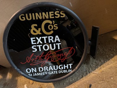 Lot 779 - GUINNESS EXTRA STOUT , DOUBLE SIDED HANGING SIGN 24" X 27"