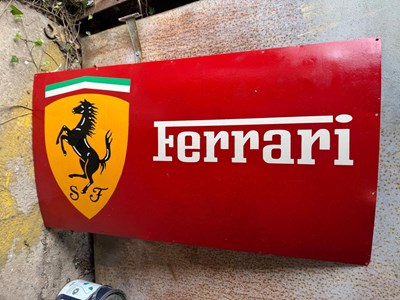 Lot 823 - PAINTED FERRARI SIGN 24" X 45"