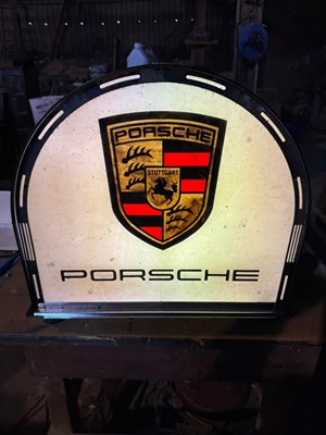 Lot 155 - PORSCHE LIGHT UP SIGN 20.5" X 22.5"