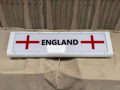 Lot 187 - ENGLAND FLAG LIGHT UP SIGN 13.5" X 50"