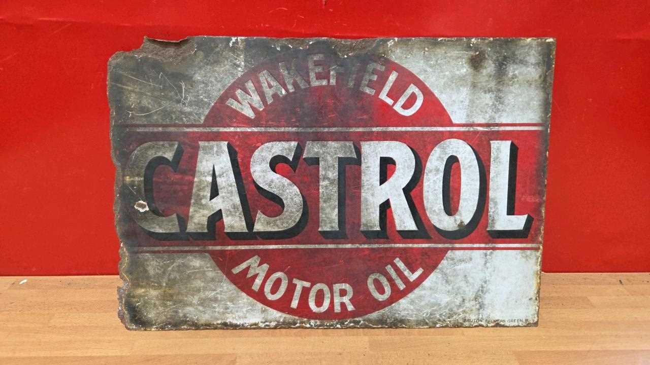 Lot 515 - CASTROL WAKEFIELD MOTOR OIL , DOUBLE SIDED