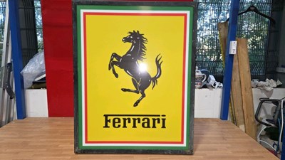 Lot 433 - FERRARI LIGHT UP SIGN 28" X 22"