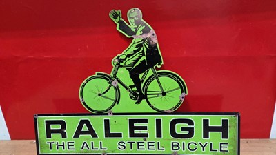 Lot 23 - RALEIGH BICYCLE SIGN 28" X 20"