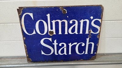 Lot 149 - COLEMANS STARCH ENAMEL SIGN 18" X 16"
