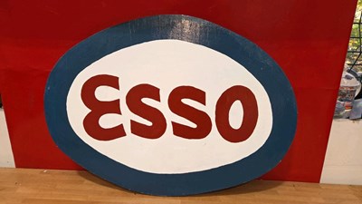 Lot 603 - WOODEN HAND PAINTED ESSO SIGN 29" X 21"