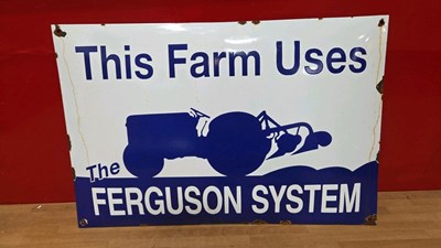 Lot 67 - THIS FARM USES THE FERGUSON SYSTEM ENAMEL SIGN 24" x 16"