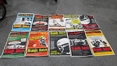 Lot 489 - 10 ORIGINAL 1960'S BRANDS HATCH ADVERTISING POSTERS