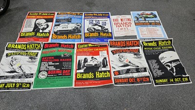Lot 135 - 10 ORIGINAL 1960'S BRANDS HATCH ADVERTISING POSTERS