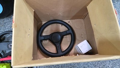 Lot 5 - MG TF SCALE BATTERY POWERED RIDE ON CAR WITH TRAILER