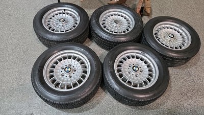 Lot 482 - 5 ORIGINAL BMW E24 16" ALLOY WHEEL AND MICHELIN TYRES-ALL PROCEEDS TO CHARITY