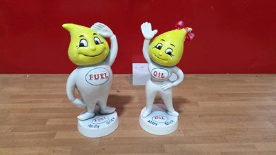 Lot 393 - PAIR OF MR & MRS DRIP CAST MONEY BOXES 10" TALL