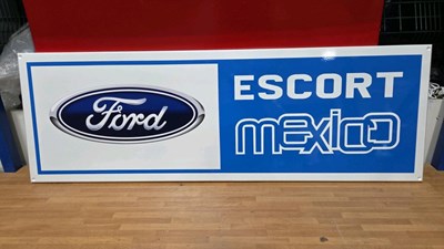 Lot 159 - FORD ESCORT MEXICO RETRO SIGN 48" X 16"