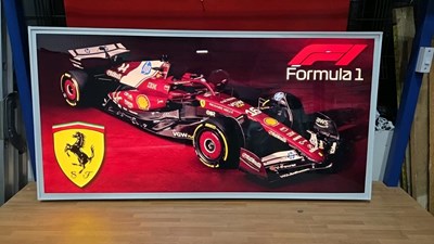 Lot 71 - F1 FERRARI ILLUMINATED SIGN 47" X 24"