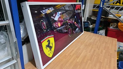 Lot 71 - F1 FERRARI ILLUMINATED SIGN 47" X 24"