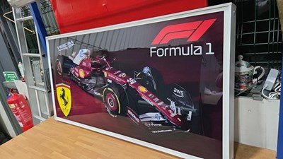Lot 71 - F1 FERRARI ILLUMINATED SIGN 47" X 24"