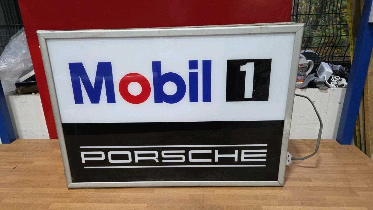 Lot 31 - MOBIL 1 , LIGHT UP SIGN 28" X 19"
