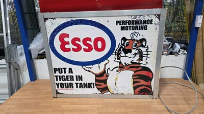 Lot 83 - PUT A TIGER IN YOUR TANK, DOUBLE SIDED LIGHT UP SIGN 30" X 24"