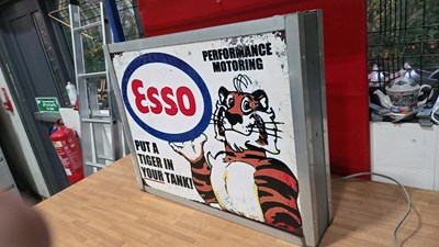 Lot 83 - PUT A TIGER IN YOUR TANK, DOUBLE SIDED LIGHT UP SIGN 30" X 24"