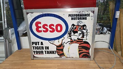 Lot 83 - PUT A TIGER IN YOUR TANK, DOUBLE SIDED LIGHT UP SIGN 30" X 24"