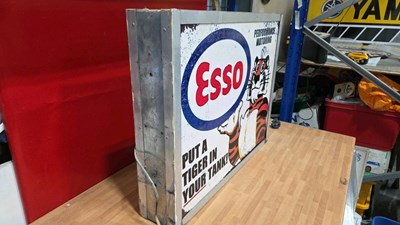 Lot 83 - PUT A TIGER IN YOUR TANK, DOUBLE SIDED LIGHT UP SIGN 30" X 24"