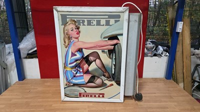 Lot 149 - PIRELLI , DOUBLE SIDED LIGHT UP SIGN 26" X 21"