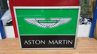 Lot 137 - ASTON MARTIN LIGHT UP SIGN 27" X 20"