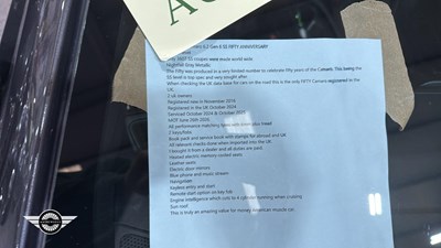 Lot 86 - 2016 CHEVROLET CAMARO FIFTY ANNIVERSARY