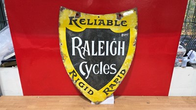 Lot 27 - RALEIGH ENAMEL SIGN 25" X 18"