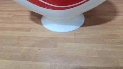 Lot 75 - PINK PARAFFIN GLASS PUMP GLOBE