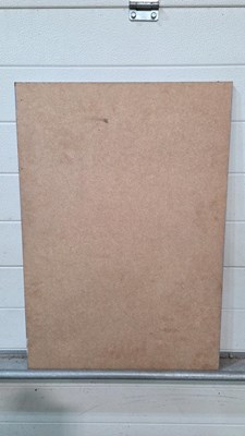 Lot 25 - WOODEN HAND PAINTED BROOKLANDS 500 MILE RACE SIGN 28" X 20"